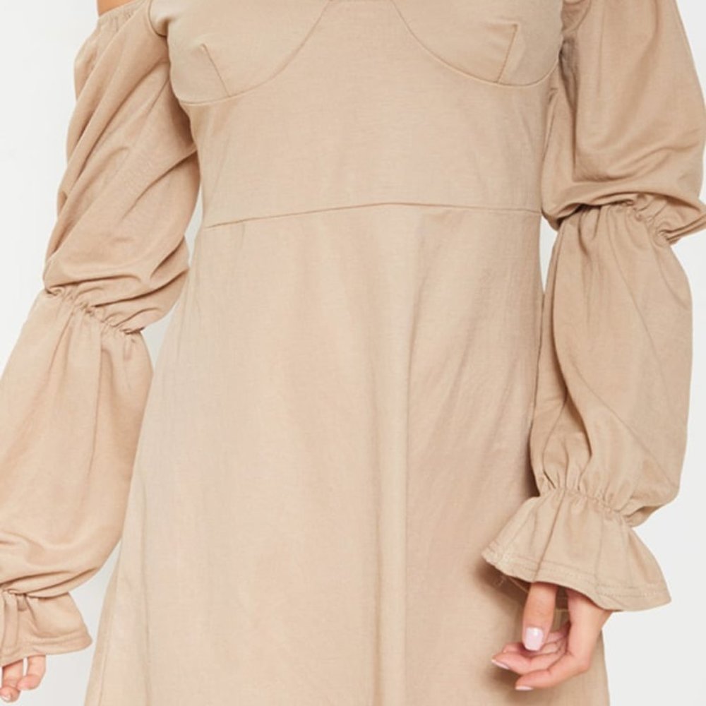 Tan dress Pretty Little thing